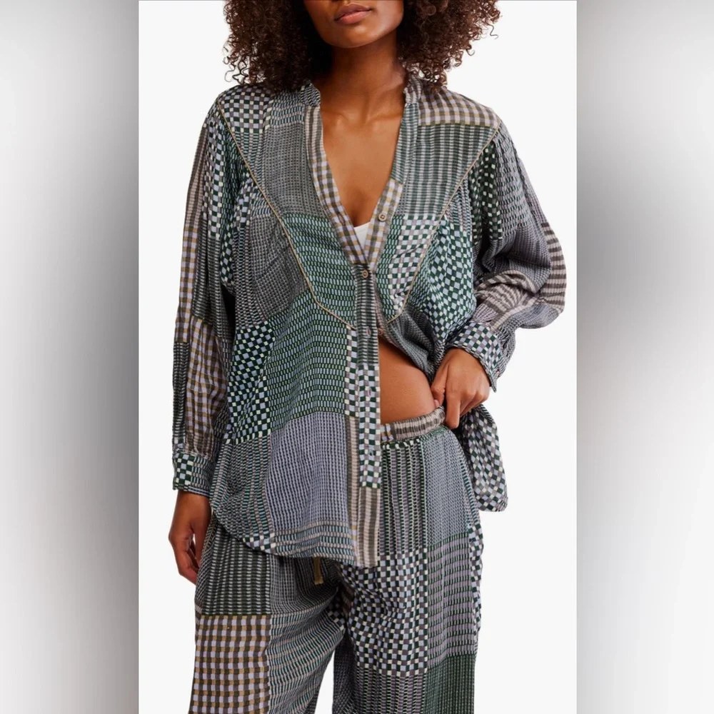 Night after Night PJ top NWOT lemon lime combo - Picture 3 of 3